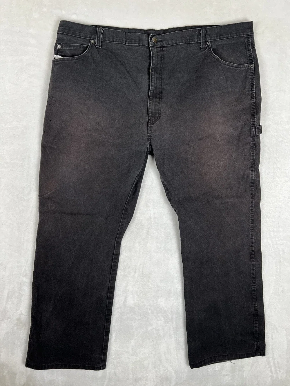 VTG Dickies Pants Mens 44x30 Black Workwear Utility Carpenter Grunge Sun Faded